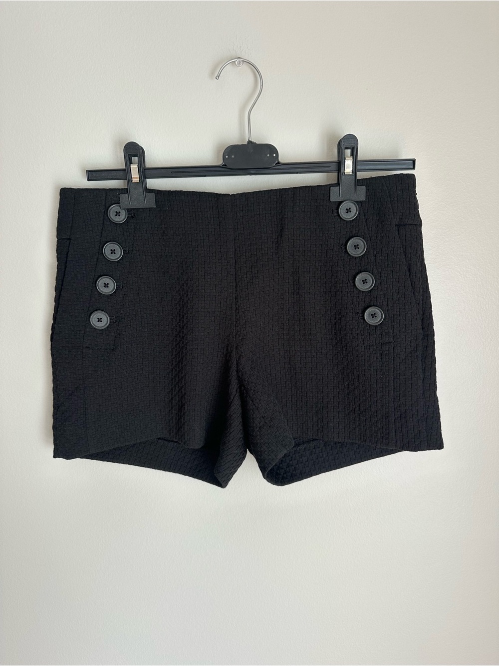 Ann Taylor LOFT Riviera Women’s Sailor Shorts Black Textured Pockets Size 00